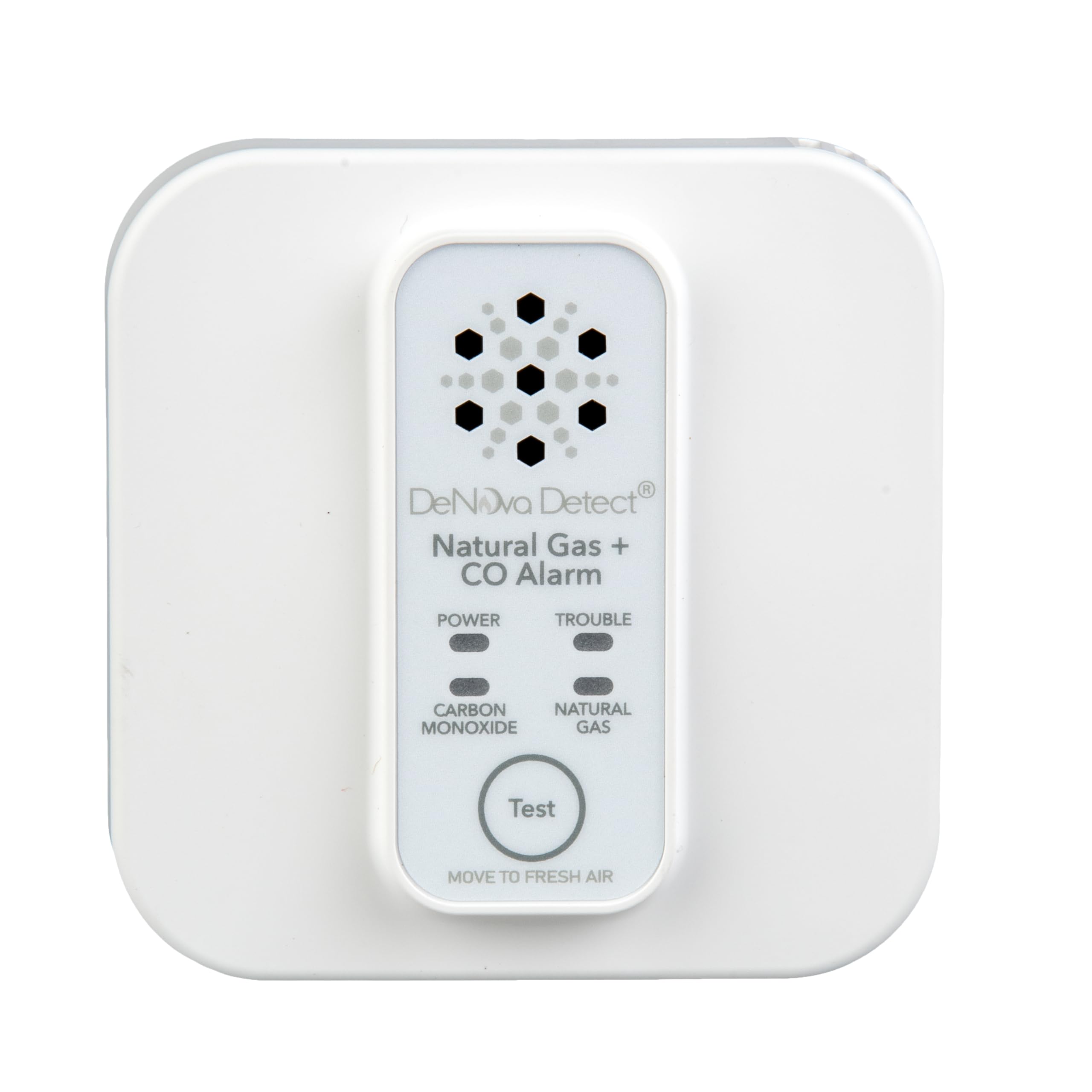 DeNova Detect gas alarm mounted high on the wall for early gas detection.