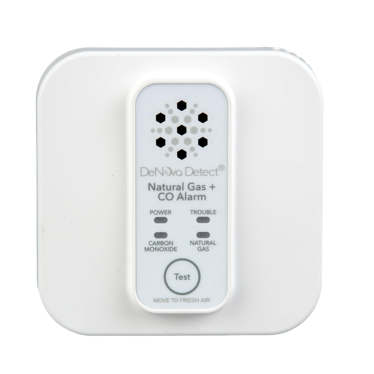 DeNova Detect gas alarm mounted high on the wall for early gas detection.