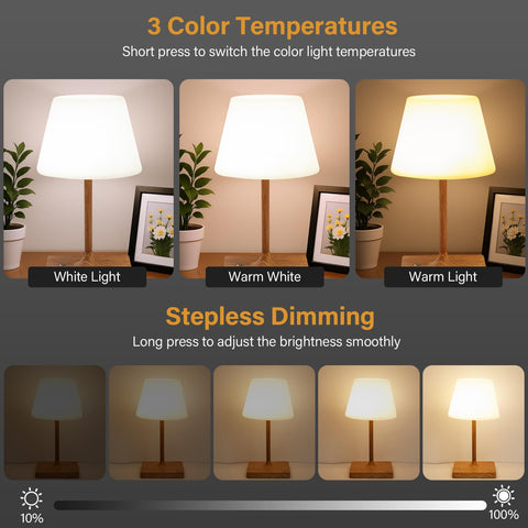 Deogos 3-color temperature LED lamp with dimming capabilities