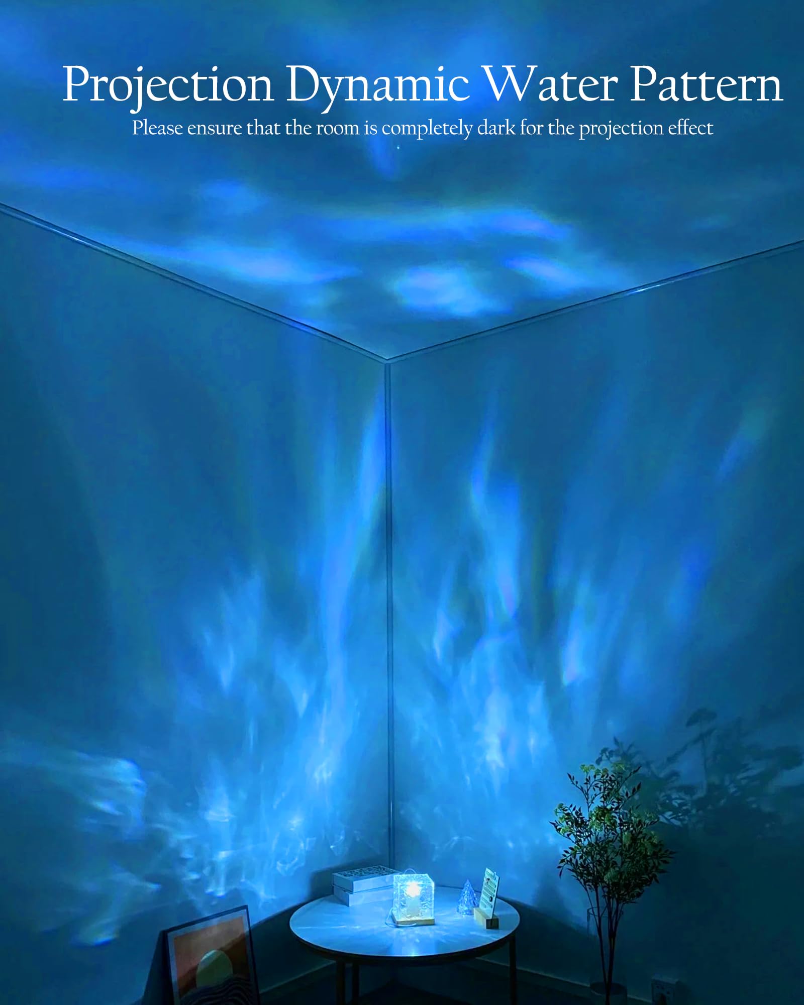 Deogos ocean projection fills ceilings with calming water-wave patterns.
