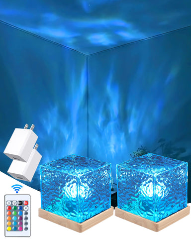 Deogos ocean lamp two-pack in box, ideal for gifting and quick setup.
