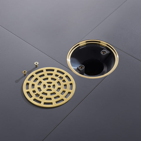 DEOKXZ brushed-gold grille prevents hair entry and simplifies maintenance.