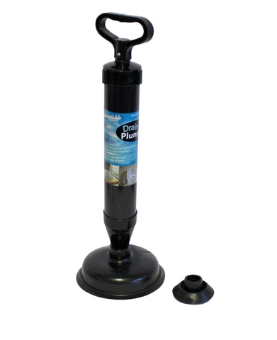 Dependable Essentials high-pressure plunger with pump-action for quick drain clearance.