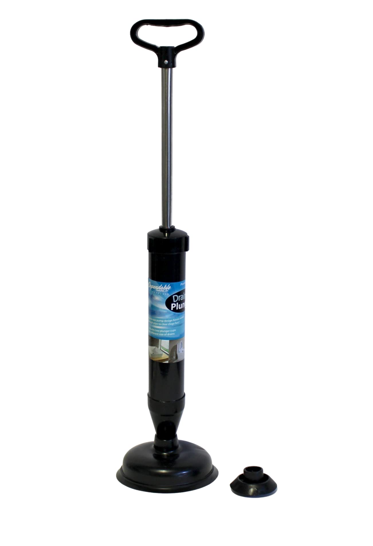 Dependable Essentials high-pressure pump improves clog clearance in showers.