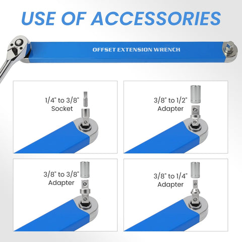 DEPOTA universal drive compatibility with 1/2, 1/4 and 3/8 inch adapters