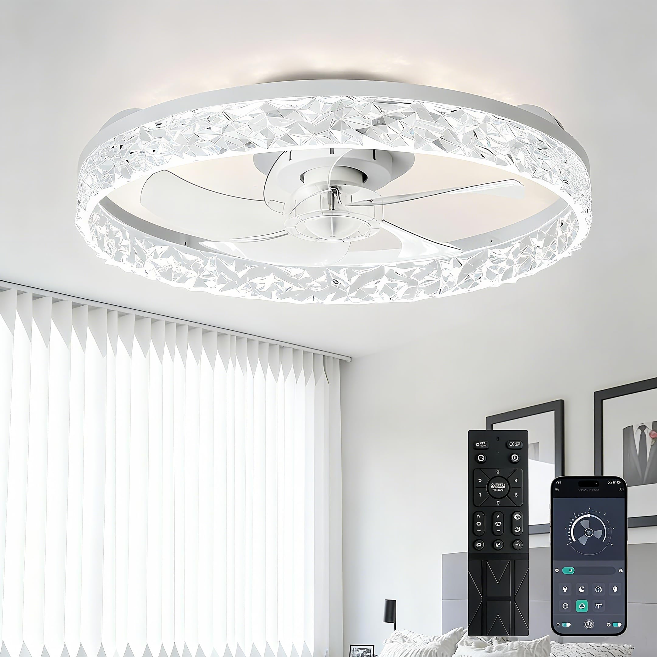 Depuley 20-inch ceiling fan with lights and remote cools rooms with quiet operation.
