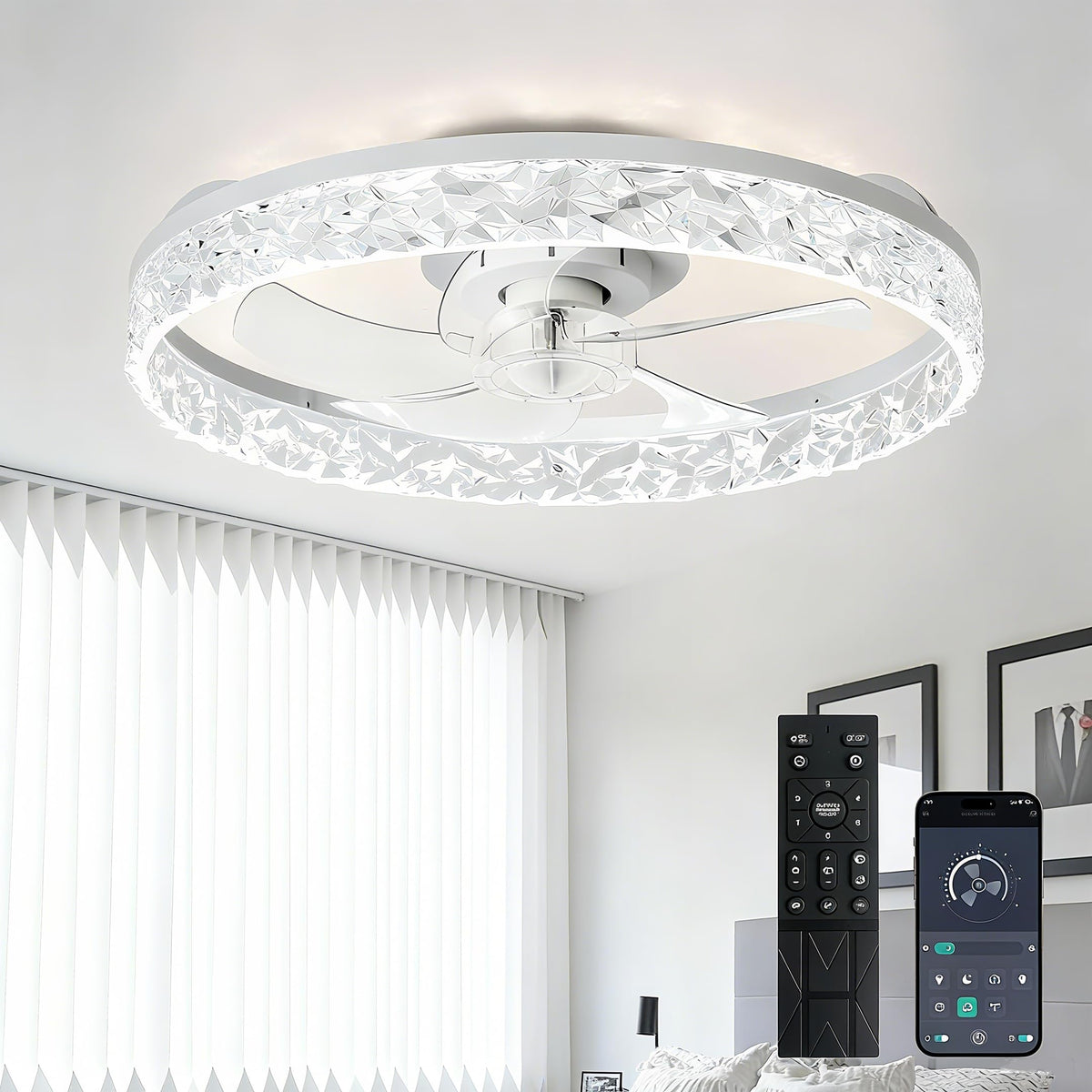 Depuley 20-inch ceiling fan with lights and remote cools rooms with quiet operation.