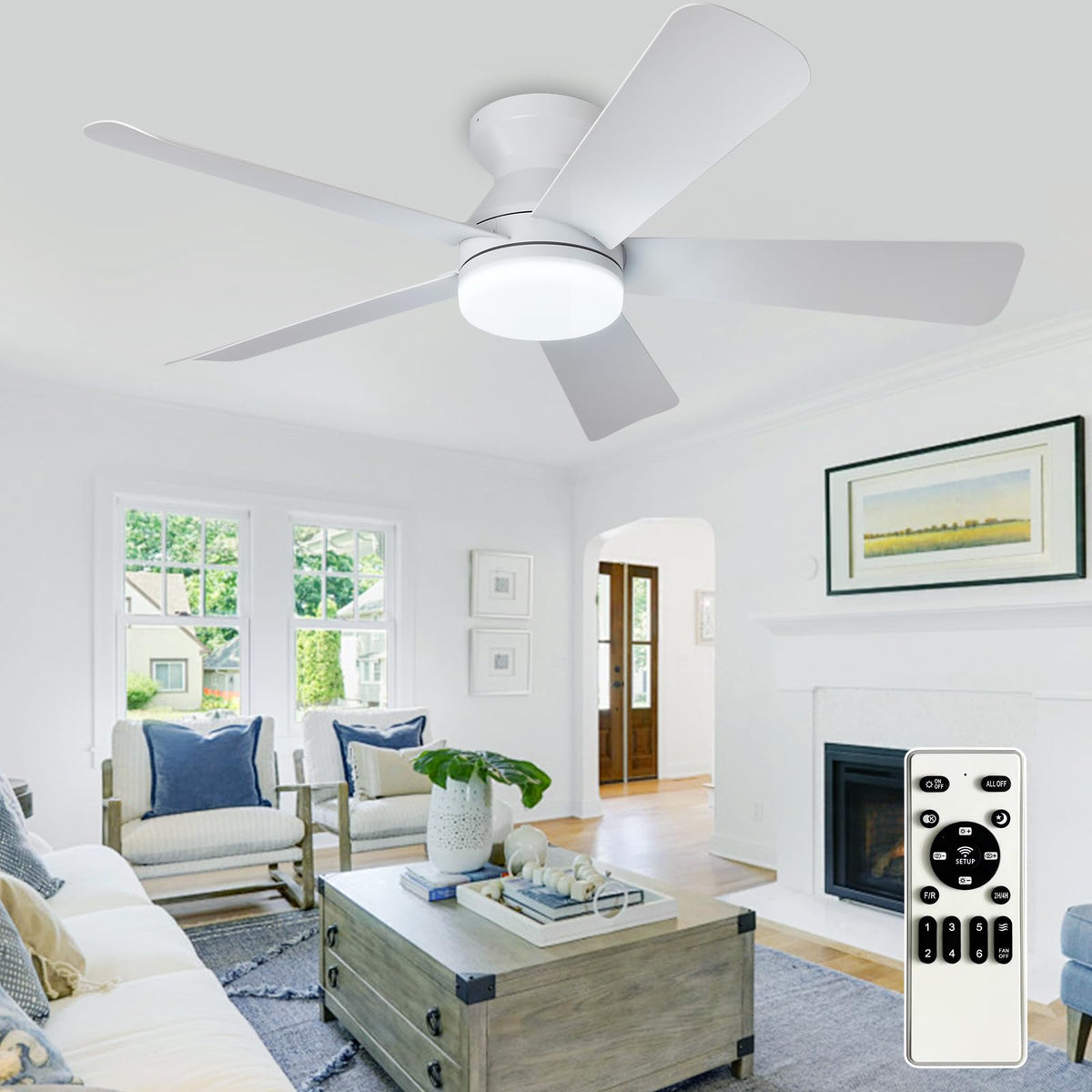 Depuley 42-inch ceiling fan with light for indoor and outdoor comfort.
