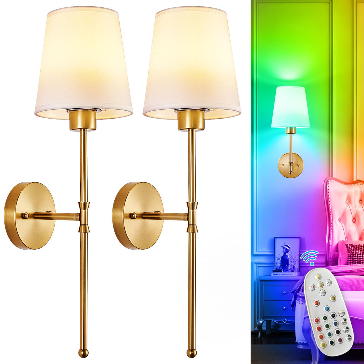 Depuley battery-operated wall sconces set of 2 with remote brighten bedrooms cordlessly.