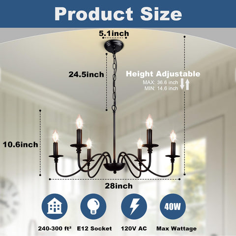 Depuley Farmhouse Chandelier living-room light adds character to seating areas