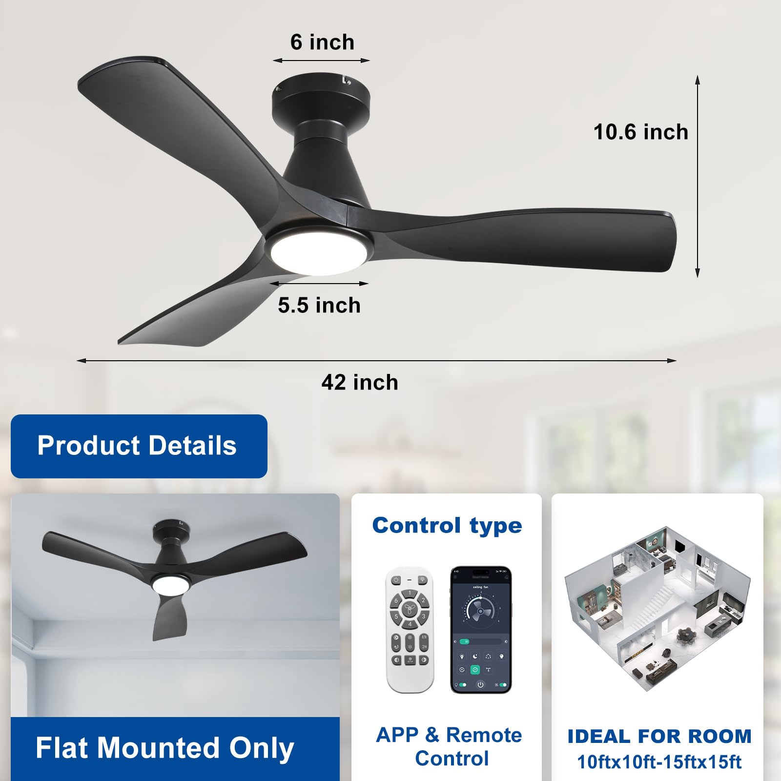 Depuley 42 inch fan with timer for customized cooling schedules.