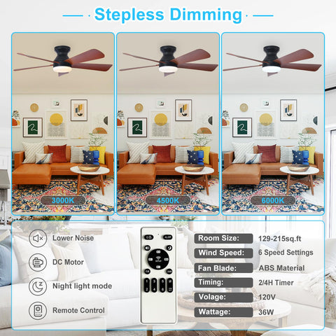 Depuley remote control enables easy speed and light adjustments from anywhere
