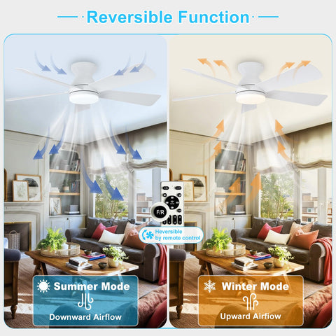Depuley remote-controlled ceiling fan with quiet DC motor for calm evenings.