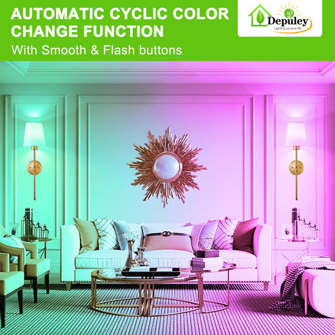 Depuley wall sconce offers 12 RGB colors for mood lighting and accents.