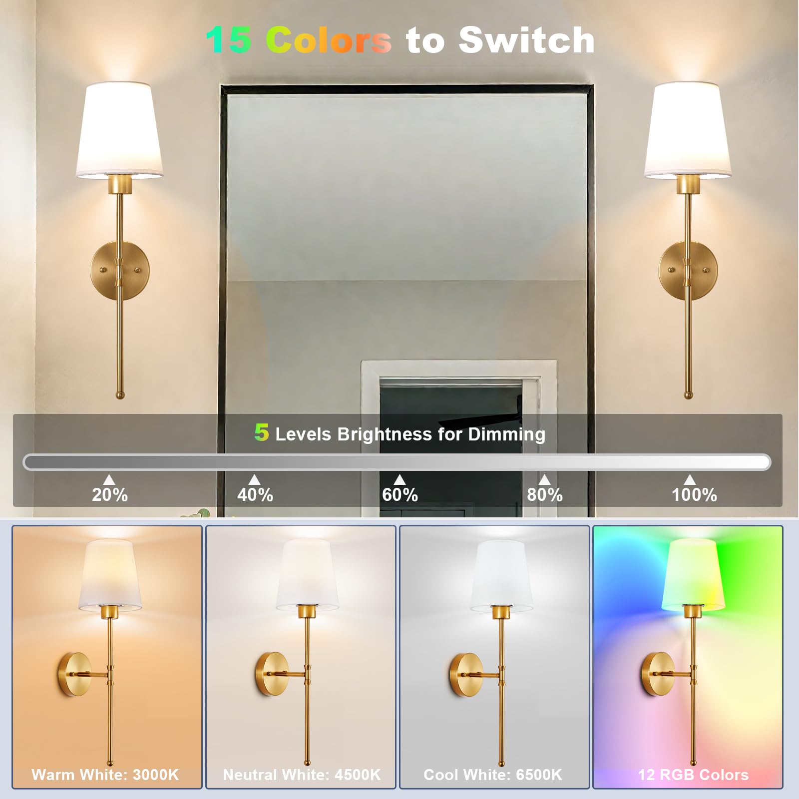 Depuley wall sconce with fabric shade softens light for comfortable evenings.