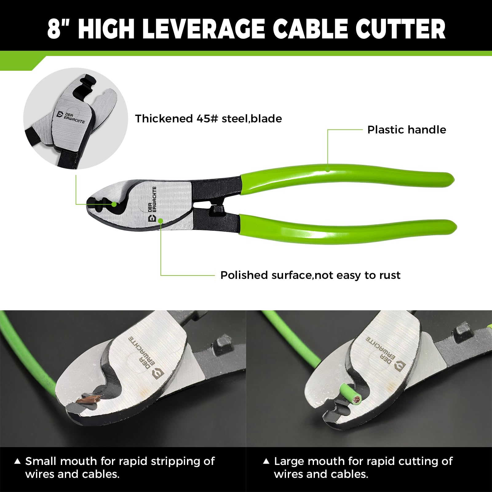 Der Erwachte 8-inch wire rope cutter for tough links.