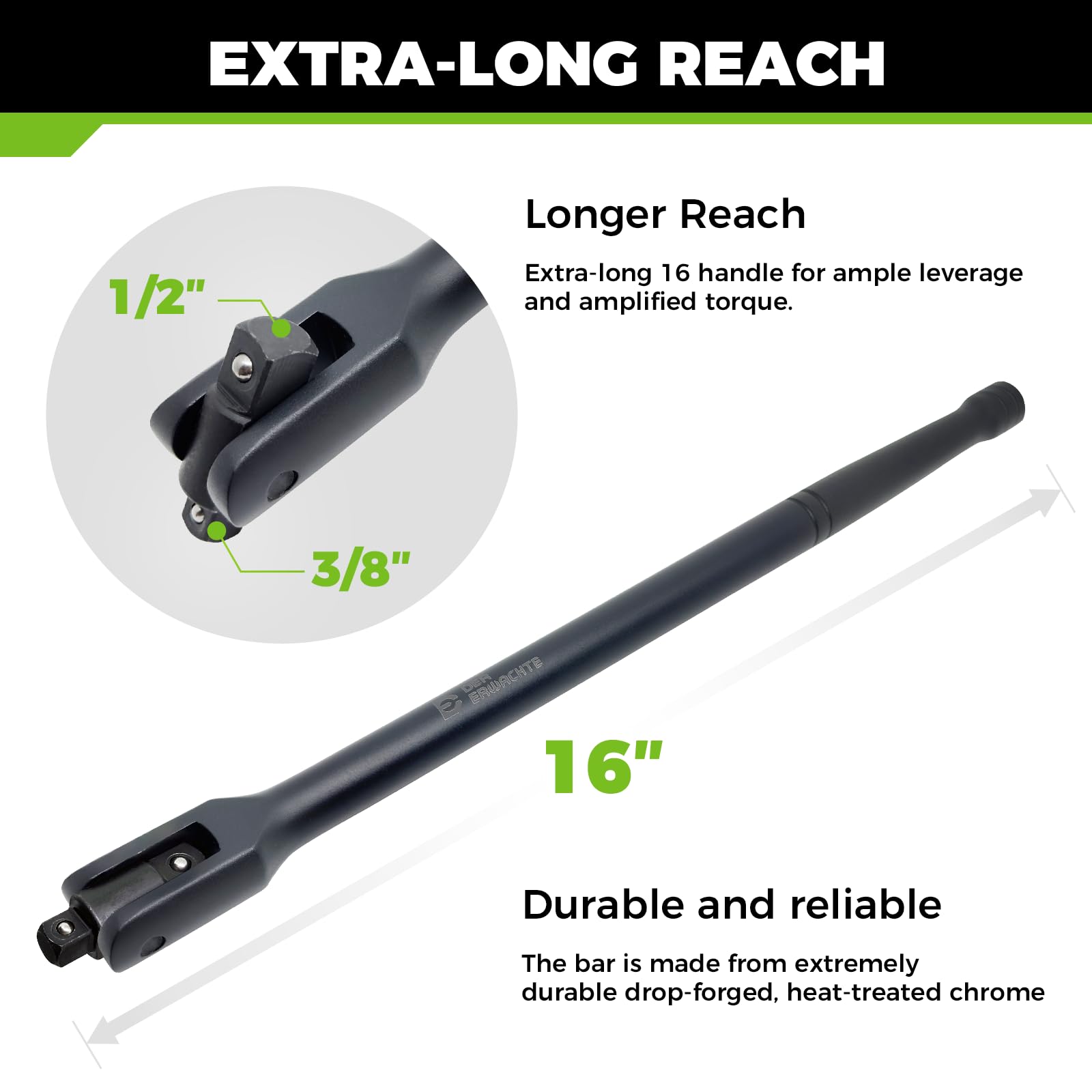 Der Erwachte 360-degree rotating head enables tight-space leverage without losing torque