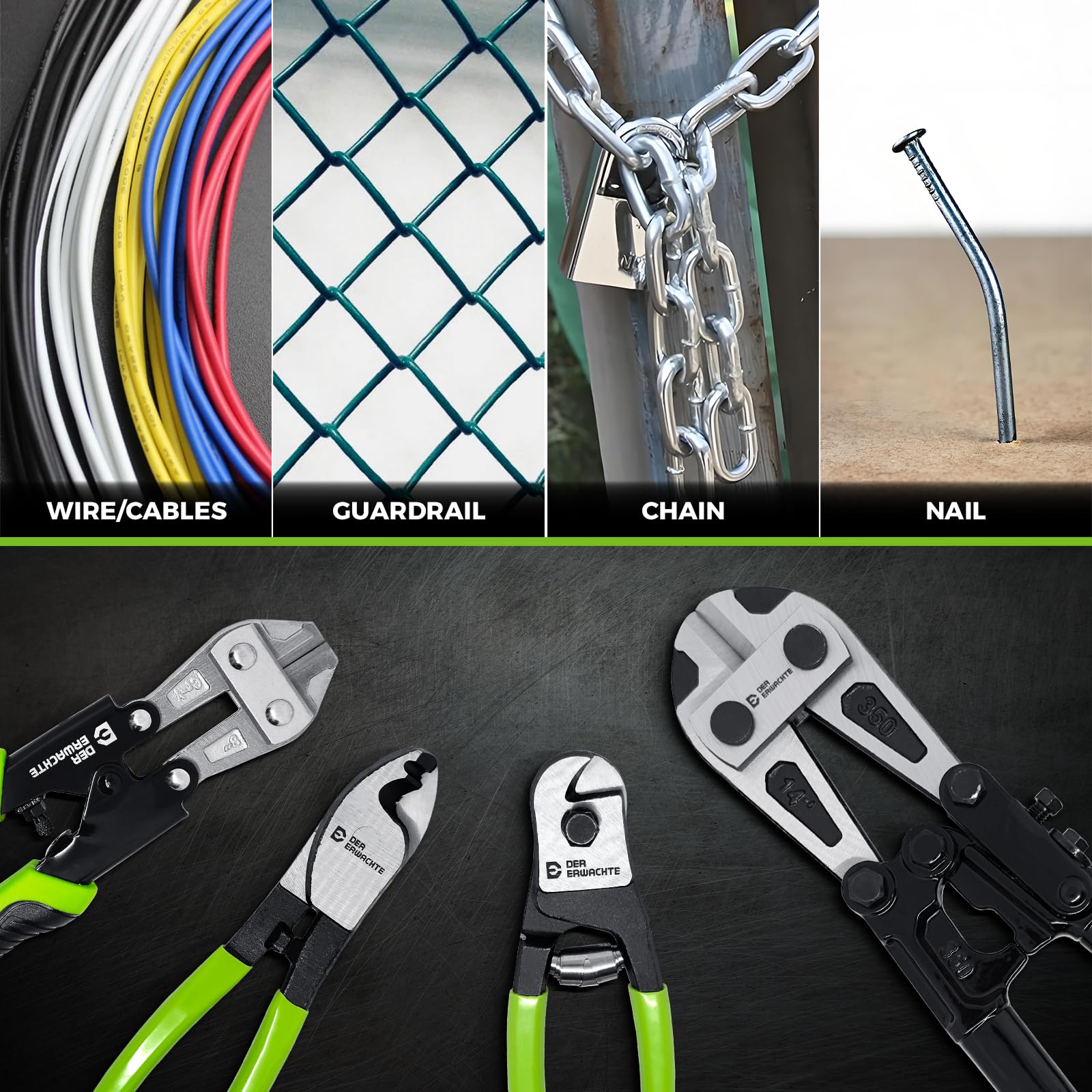 Der Erwachte ergonomic green-black grips reduce hand fatigue.