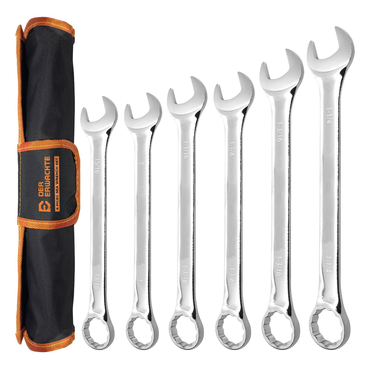 Der Erwachte large SAE wrench set in roll-up pouch offers portable organization for on-the-go jobs