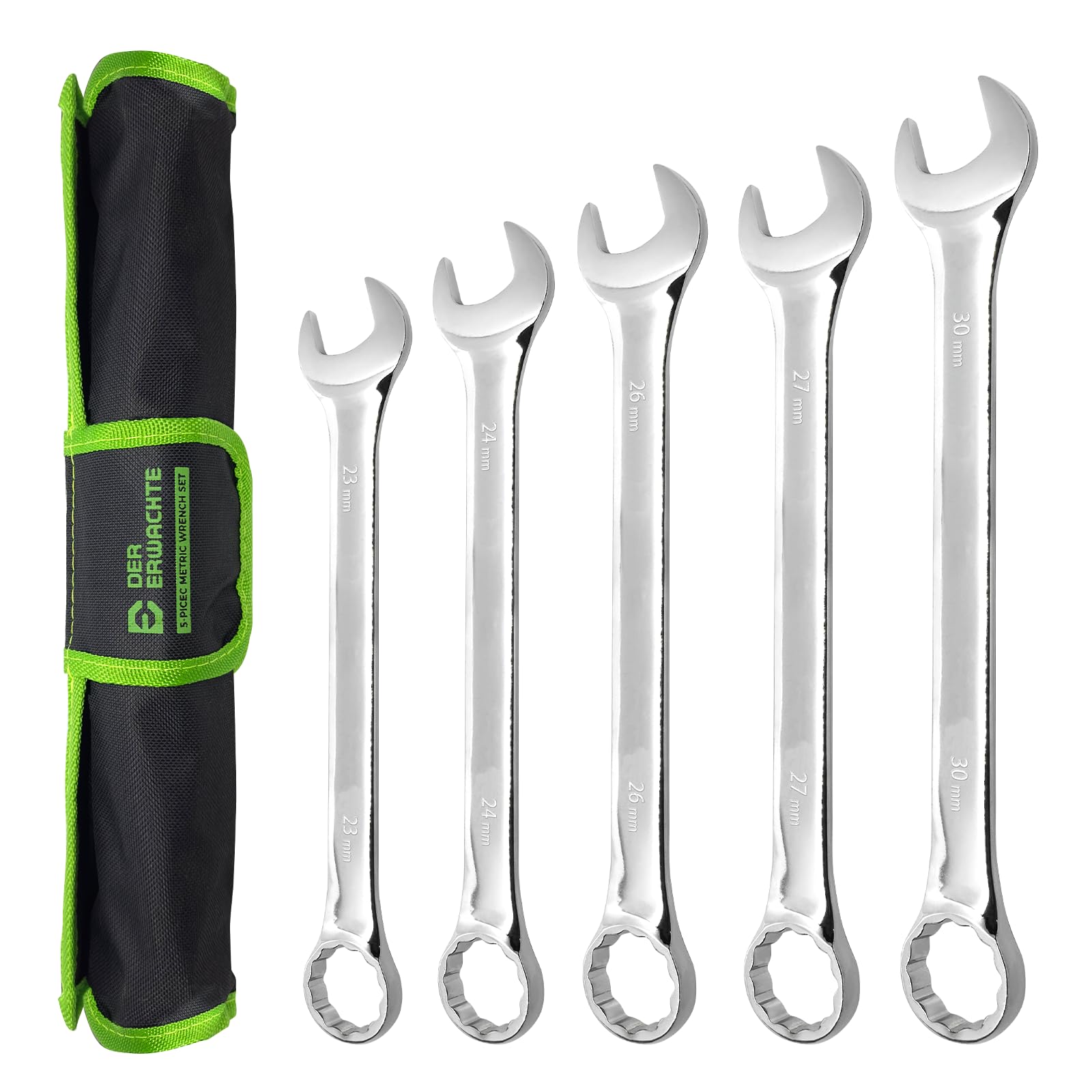 Der Erwachte large wrench set neatly rolled in its pouch for easy storage.