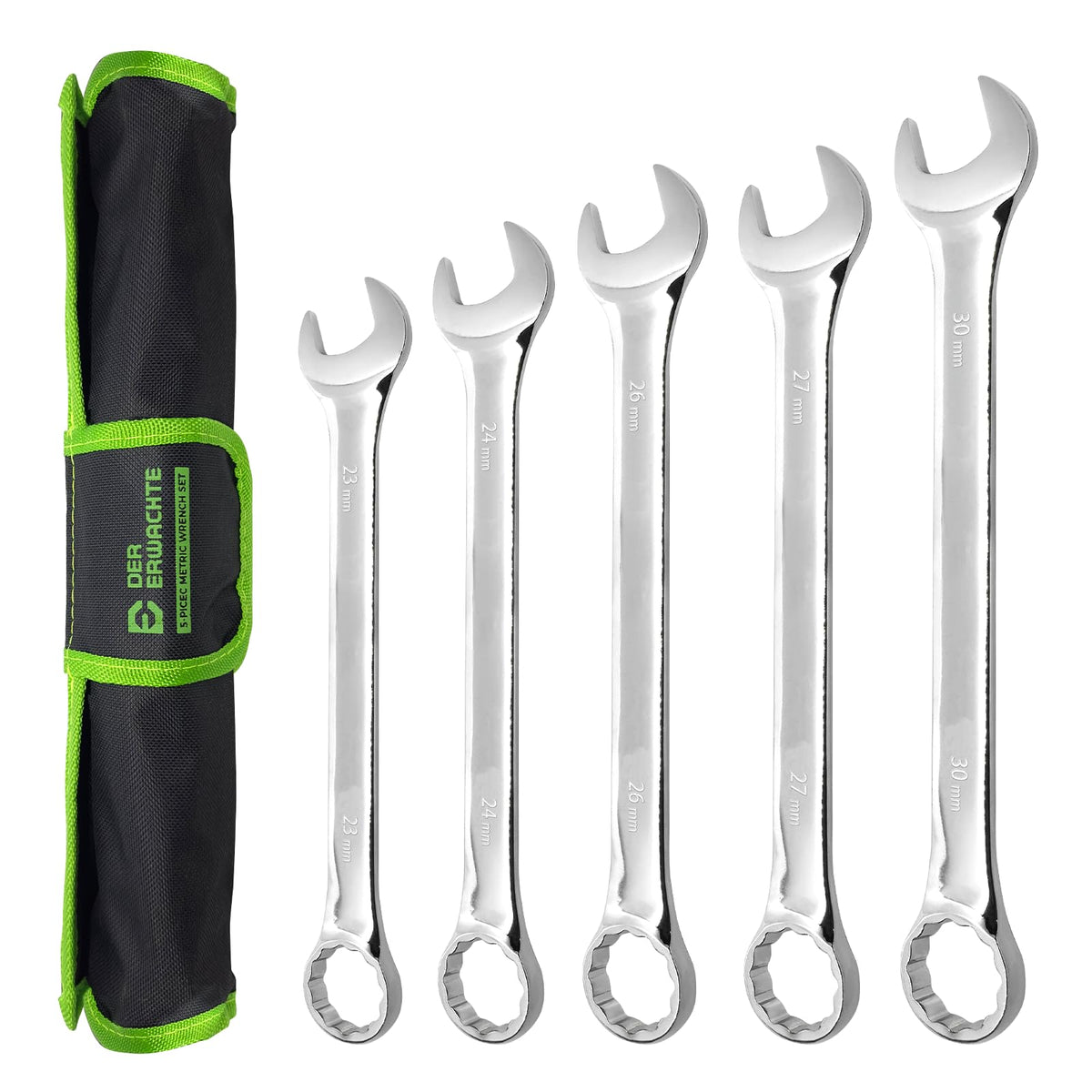 Der Erwachte large wrench set neatly rolled in its pouch for easy storage.