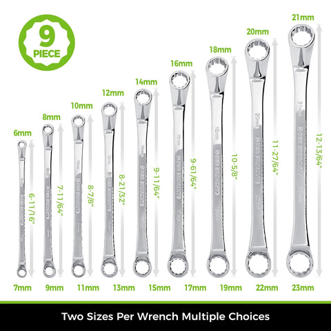 Angled 75-degree offset wrenches reach tight fasteners in confined spaces