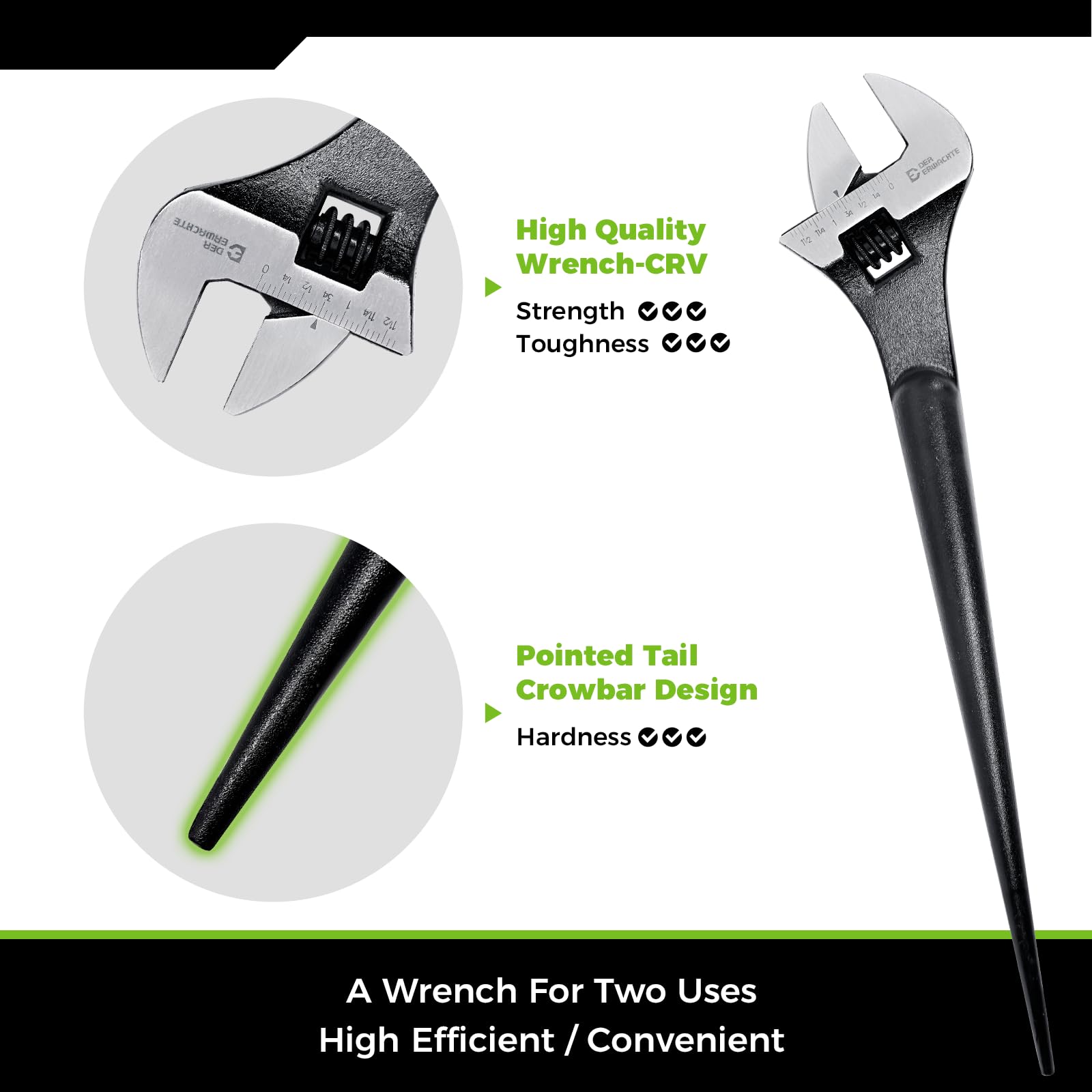 Der Erwachte dual-scale jaws with SAE and metric marks for precise adjustments.