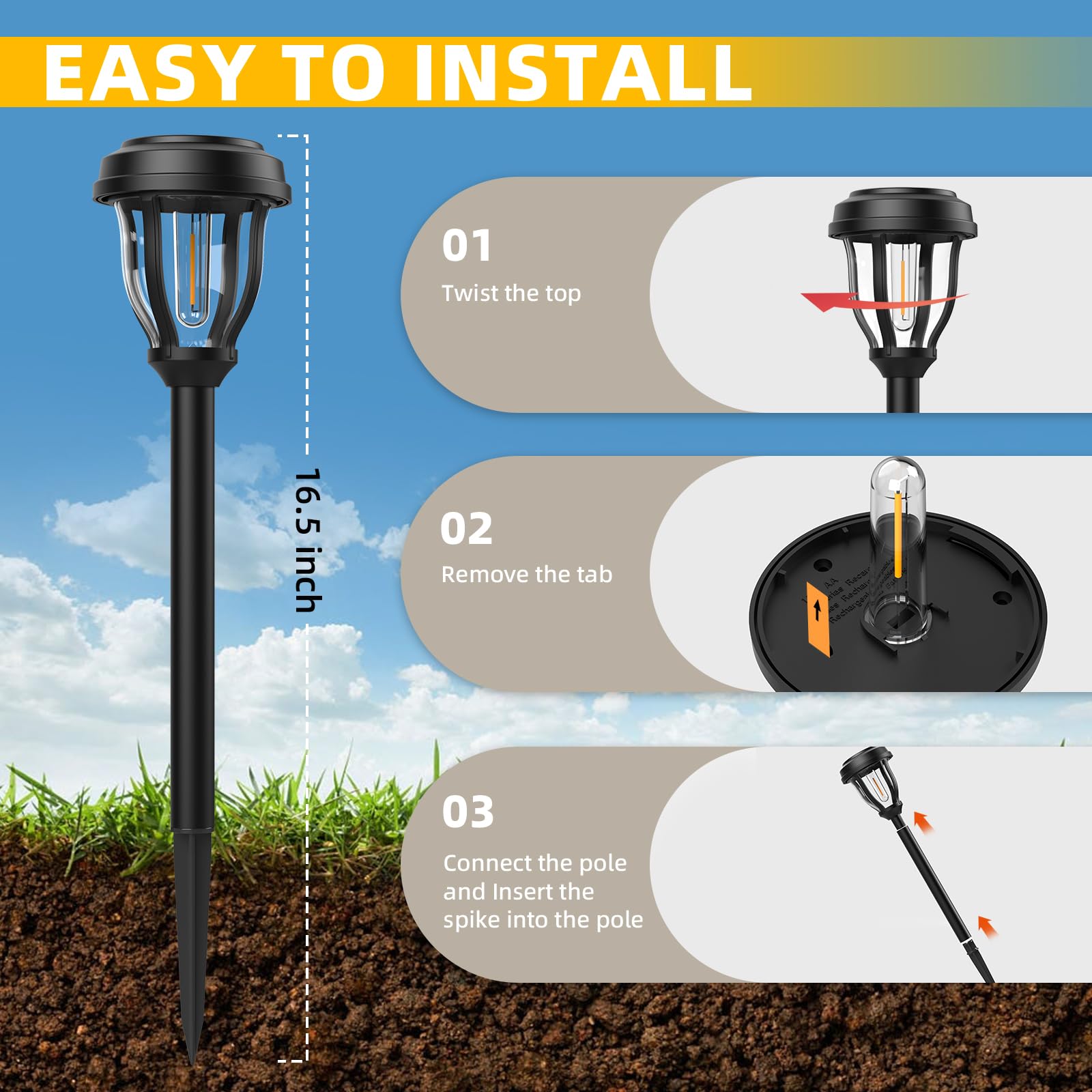 DERAYSION garden decor solar light adds warm ambiance to patio or lawn