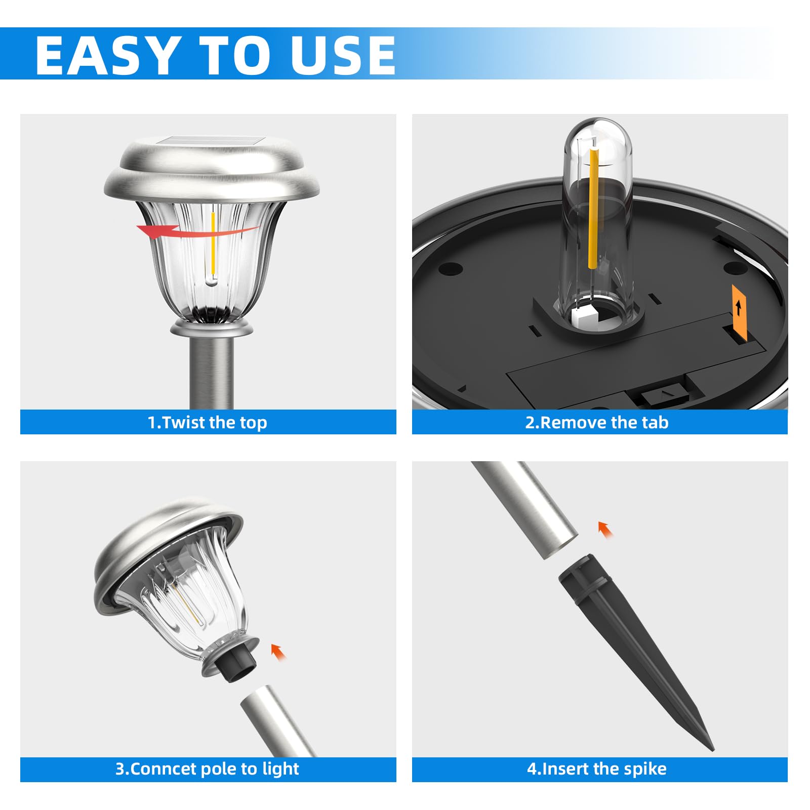 DERAYSION easy-install ground stake lets you place lights quickly without wiring.