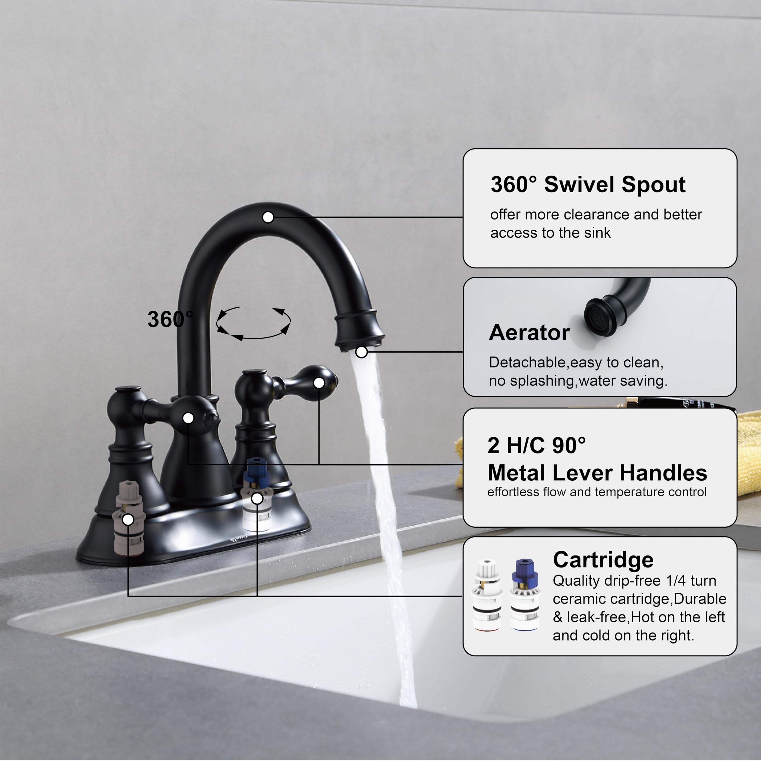 Derengge lead-free waterway with stainless steel 304 spout resists wear
