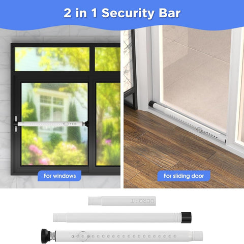 DEROFIT inside patio lock rod adjustable length for versatile installation.
