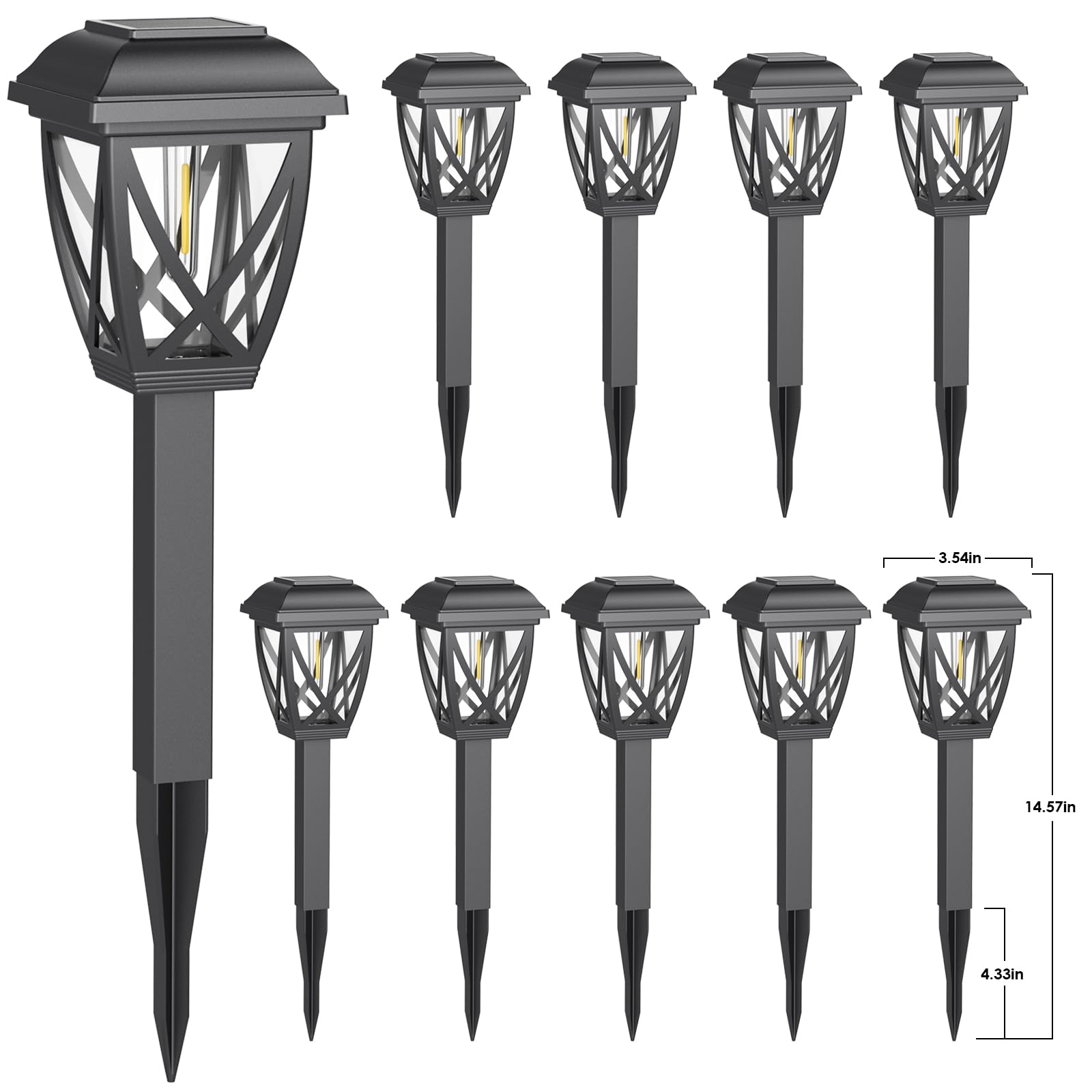 Derynome easy-install solar lights 10-pack install quickly for instant illumination.