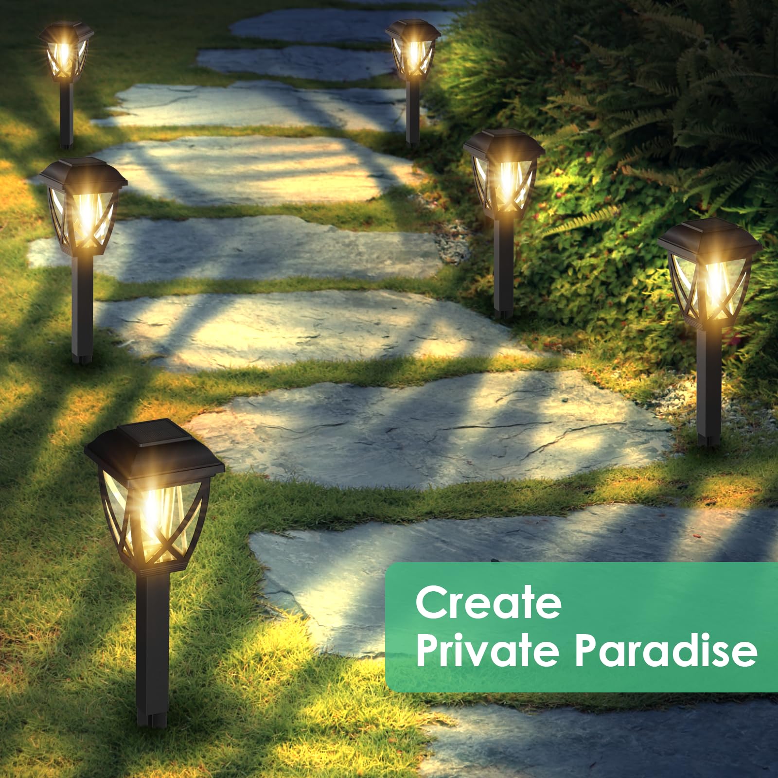 Derynome lawn accent lights 10-pack highlight borders and planters with gentle glow.