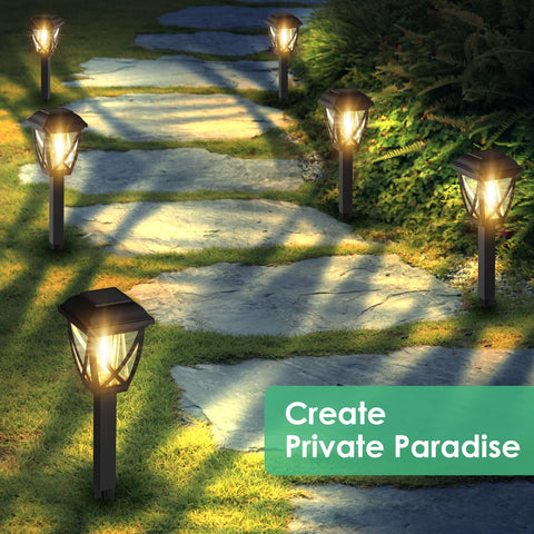 Derynome lawn accent lights 10-pack highlight borders and planters with gentle glow.