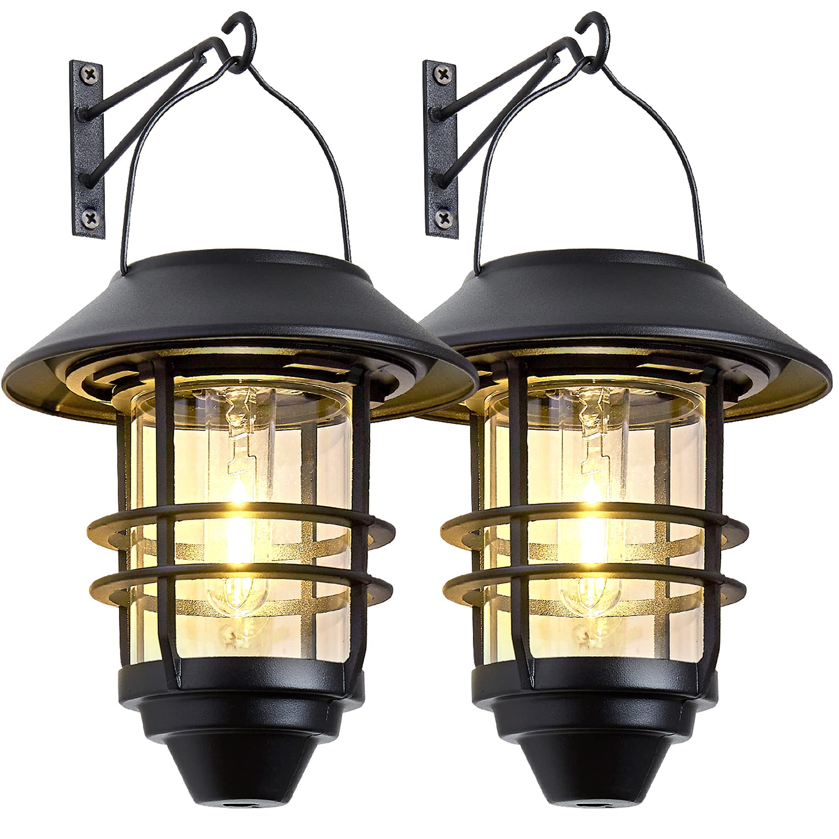 Derynome solar lantern wall-mount setup illuminates porch with gentle ambient light.