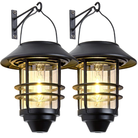 Derynome solar lantern wall-mount setup illuminates porch with gentle ambient light.