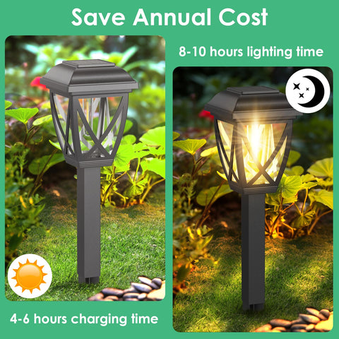 Derynome solar-pathway-lights 10-pack brighten garden edges for safe night walks.