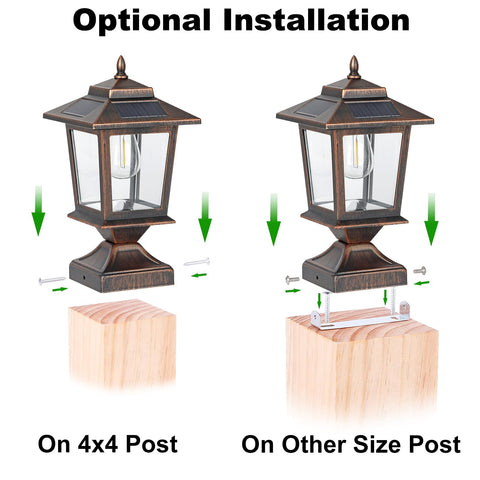 Derynome bronze post cap lights walkway and driveway edges