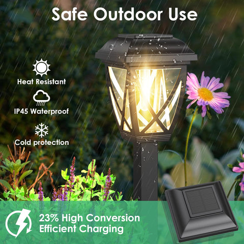 Derynome waterproof solar garden lights 10-pack withstand rain and snow.