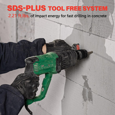 DESHUO 9-Amp motor delivering strong impact energy for tough concrete tasks.