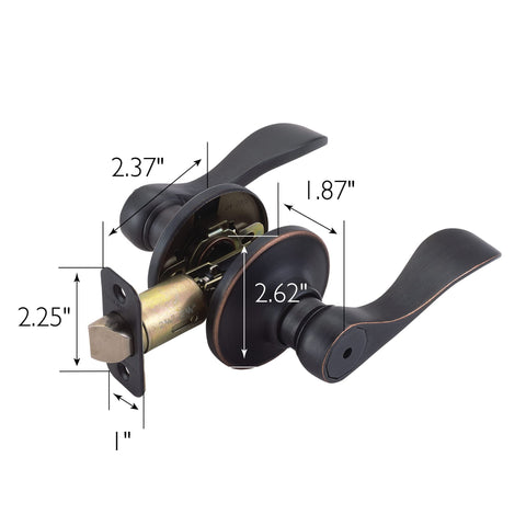 Design House Springdale privacy lever bronze side profile showing reversible handle.