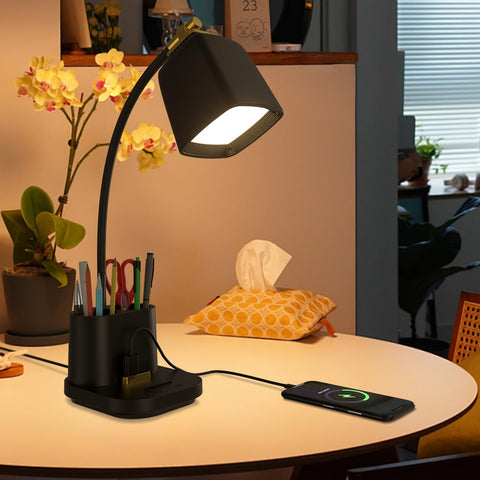Desk Lamp with USB port for convenient charging during study or work.