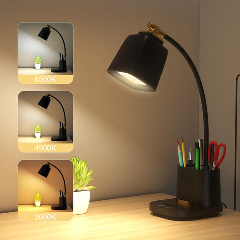 Desk Lamp with touch-control dimming for customizable brightness.