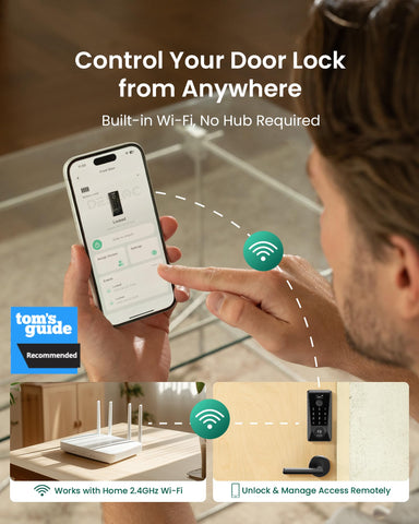 DESLOC D110 Plus touchscreen keypad close-up highlights intuitive PIN entry for quick access