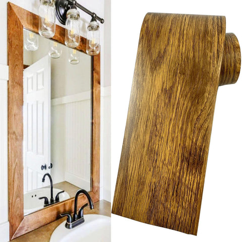 DESOMINOR brown wood grain border roll adds warmth to walls