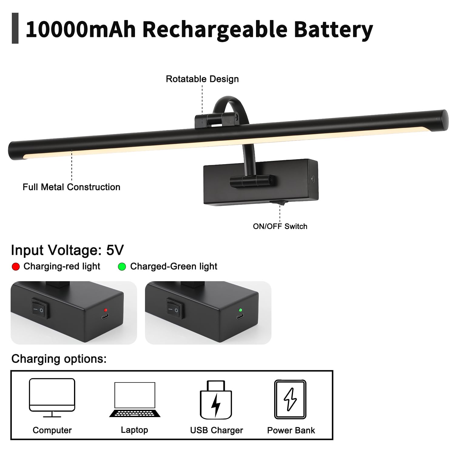 DESOOP light with 180° swing arm and 270° head for versatile placement