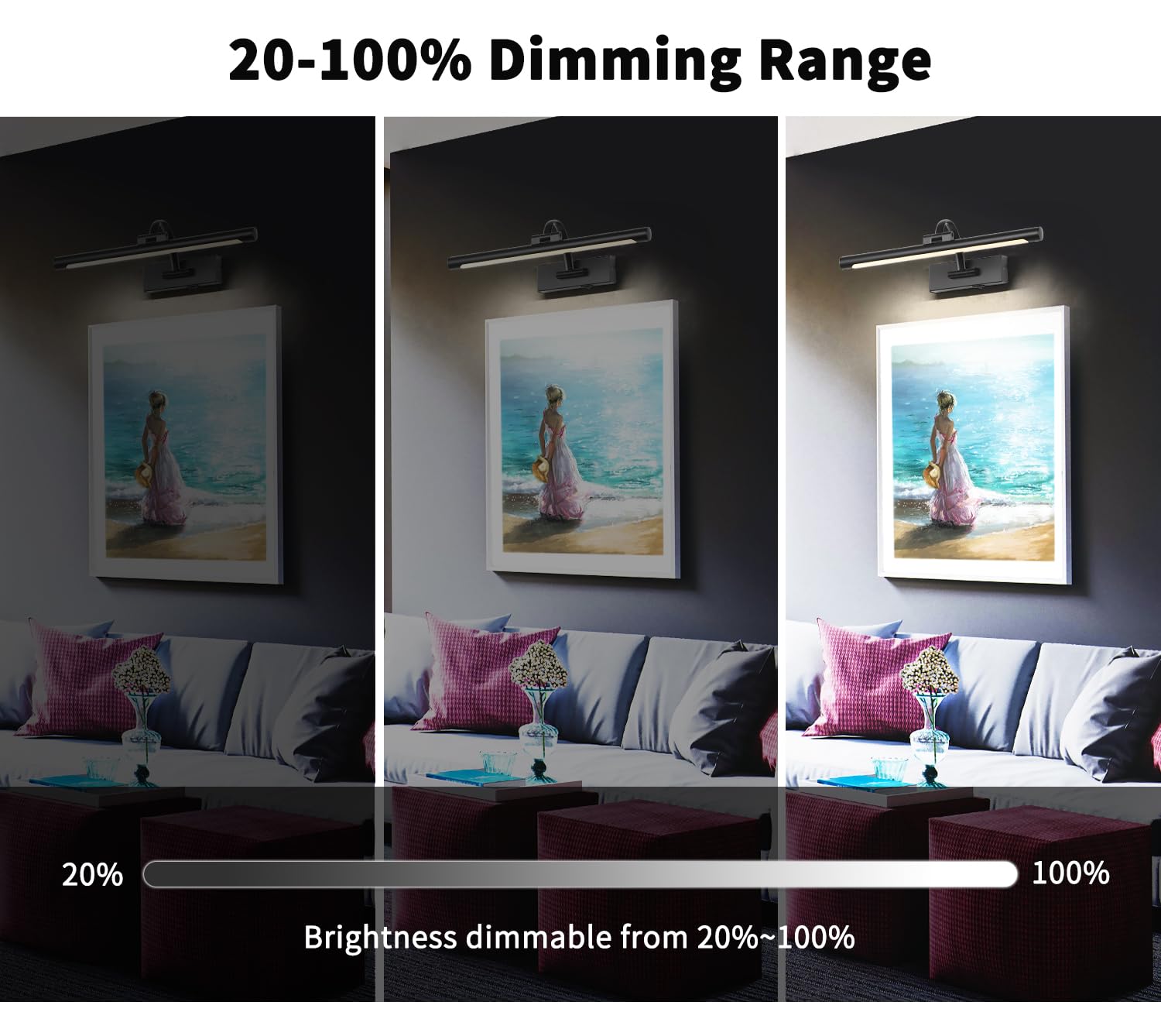 DESOOP gallery light with rechargeable battery for wire-free display lighting