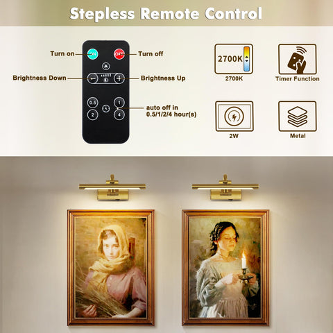 DESOOP rechargeable picture light with 5000mAh battery delivers portable lighting for displays.
