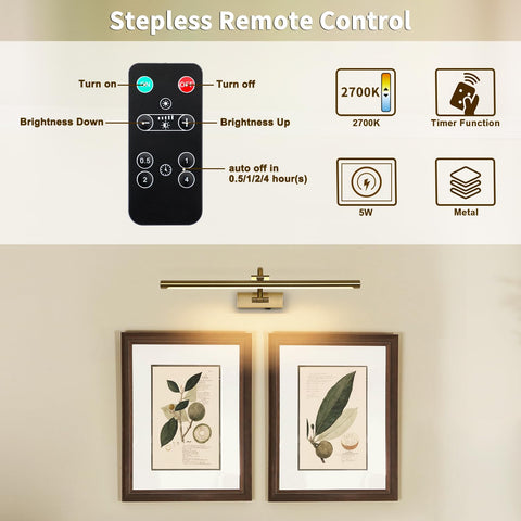 DESOOP rechargeable picture light with 10000mAh battery for hassle-free maintenance