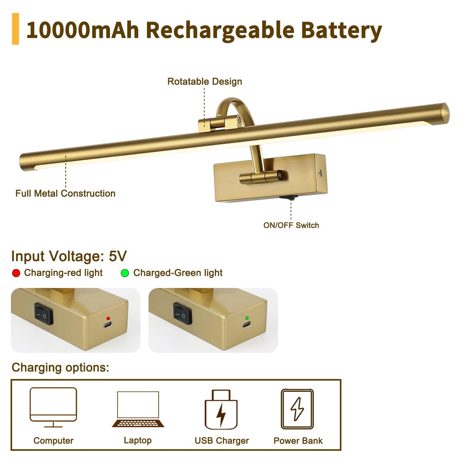 DESOOP swing arm and rotatable head direct light precisely on artwork